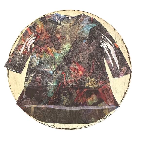 Jess & Jane Colorful Top Size XL Boho Art to Wear Funky - Picture 2 of 7
